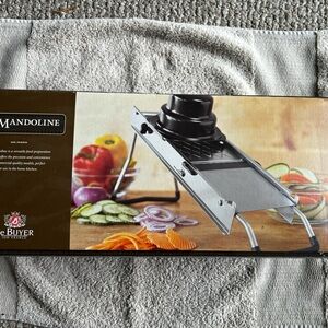 Williams Sonoma Stainless Steel Mandoline Slicer with Black Safety Holder
